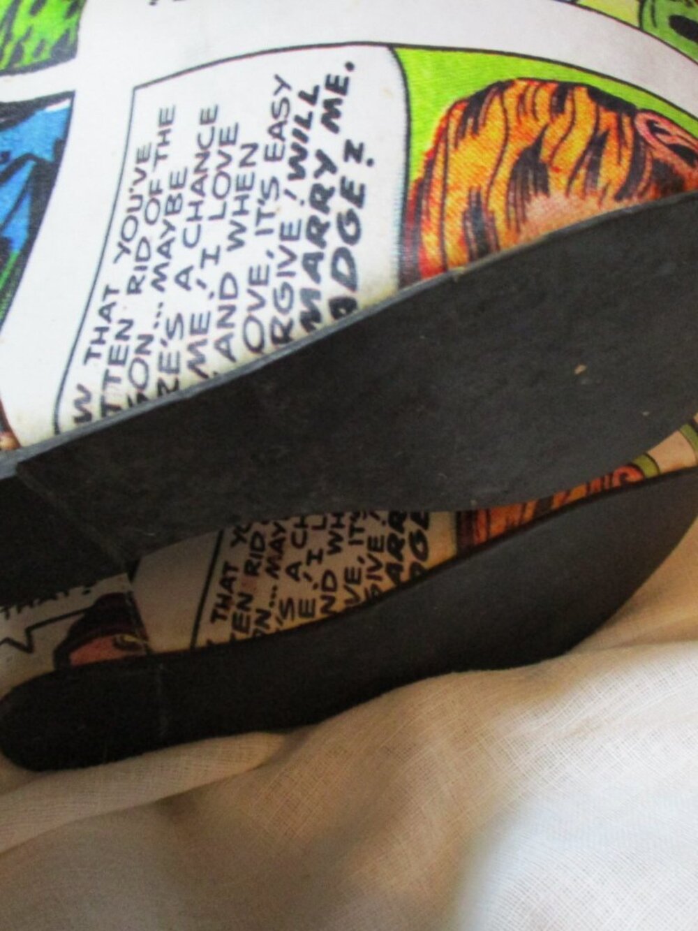 JEFFREY CAMPBELL Black Milk x COMIC BOOK wedge bootie PLATFORM High Heel Shoe - Picture 5 of 6